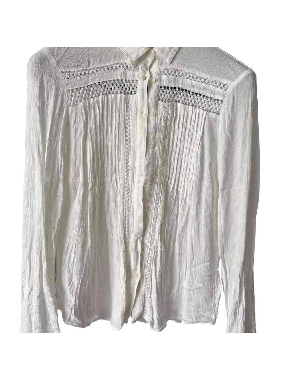 Mavi Women's White and Cream Blous